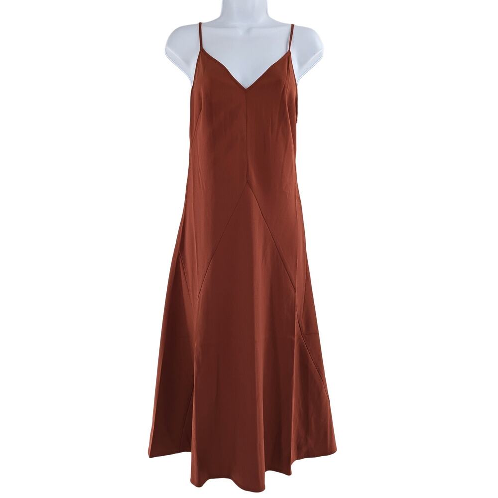 Thakoon Rust Sleeveless Midi Slip Dress Size 2 - Picture 3 of 16